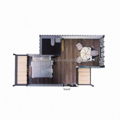 Família de Três 20ft Luxo 5m Alto Duplex Container Casa Móvel com Alternativas de Parede e Alumínio Janela